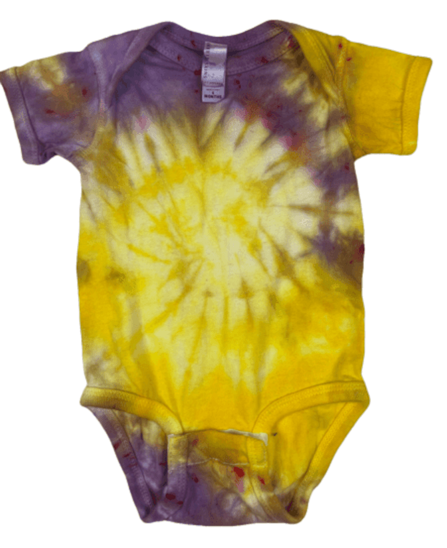 Sunshine Spiral Tie-Dye Infant One Piece - Yellow Purple Baby Bodysuit