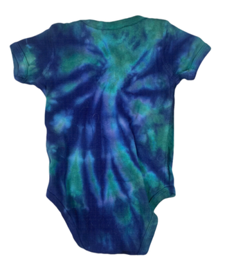 Peacock Blue Green Tie-Dye Infant One Piece - Baby Bodysuit Hand-Dyed