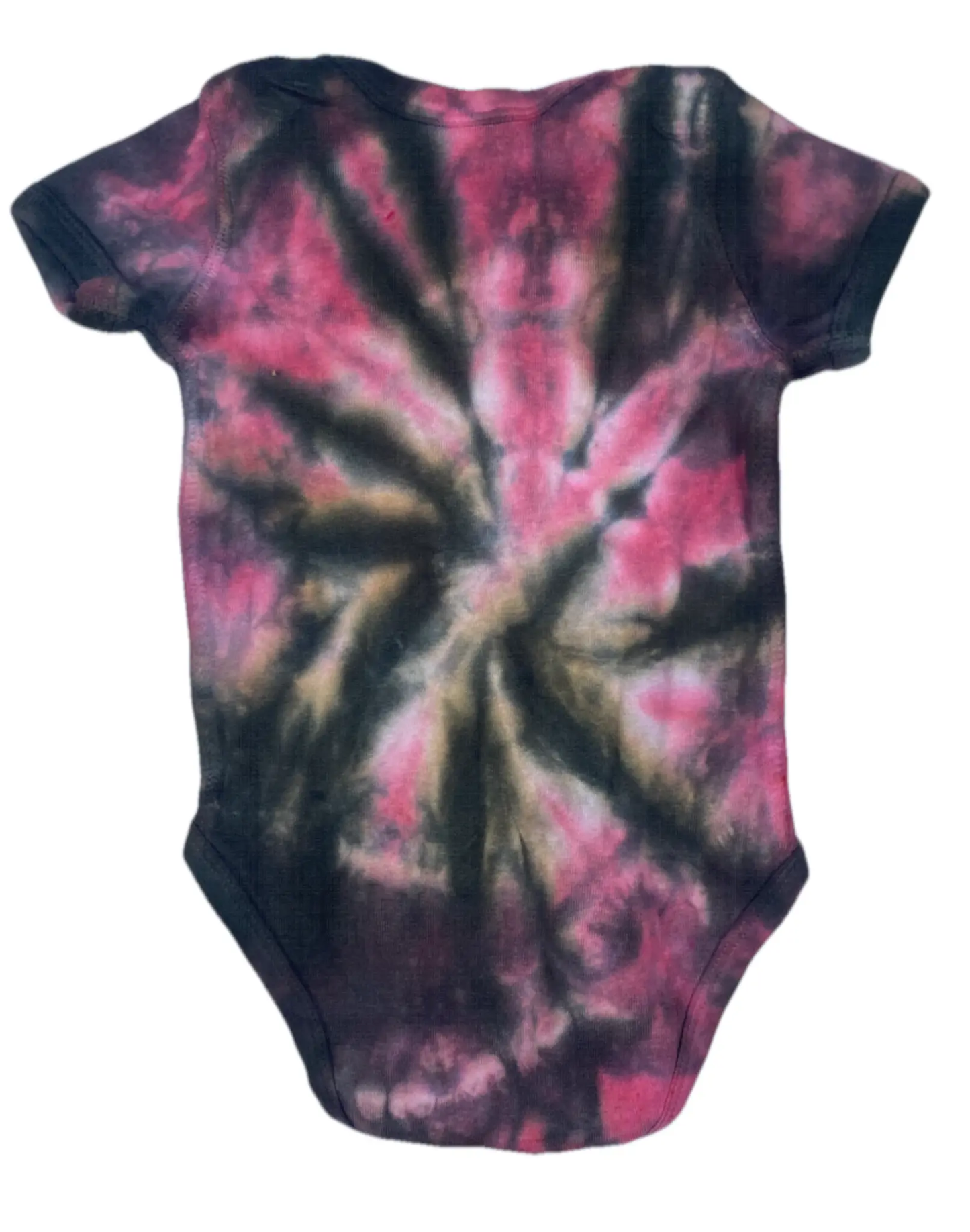 Dusty Rose & Brown Tie-Dye Baby Bodysuit - Boho Hand-Dyed Cotton Infant Onesie