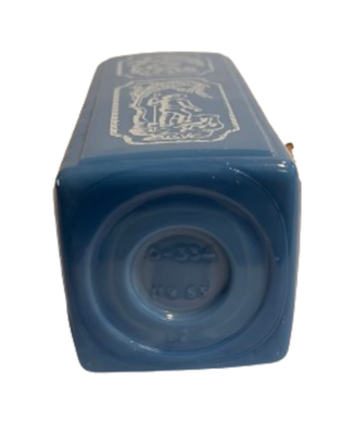 Vintage 1965 Jim Beam Shepherd Cameo Blue Milk Glass Decanter - Collectible Whiskey Bottle