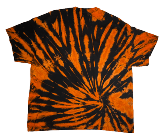 Tiger Stripe Reverse Tie-Dye T-Shirt - Bold Orange & Black Alternative Fashion