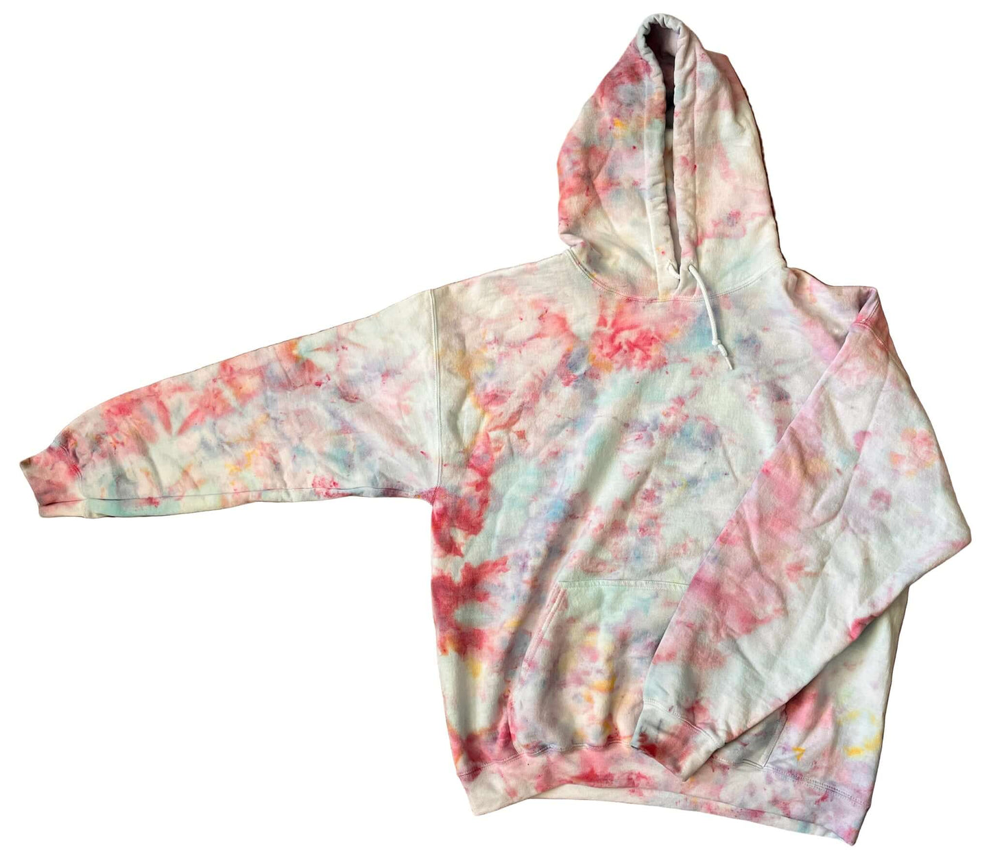 White, Pink and Blue Hoodie - Comfortable Tri-Color Pullover
