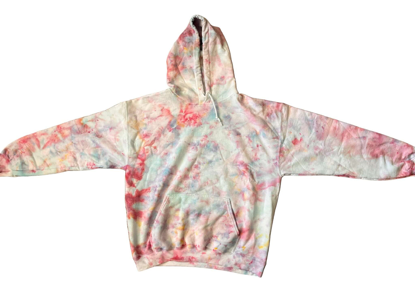 White, Pink and Blue Hoodie - Comfortable Tri-Color Pullover