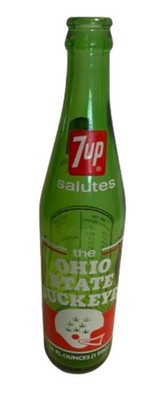 1973 Ohio State Buckeyes 7-Up Commemorative Bottles - Vintage OSU Football Collectible Pair