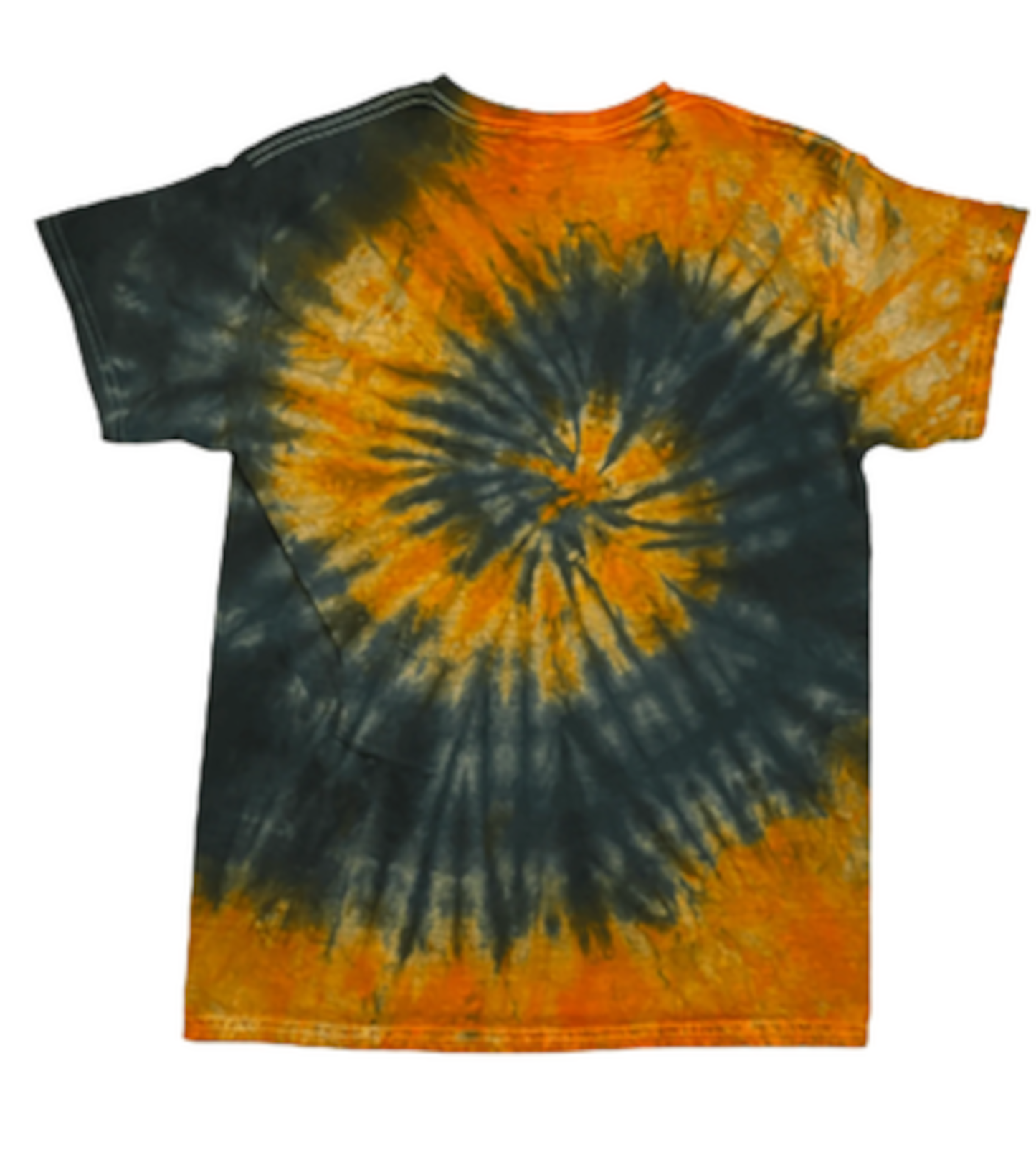 Jack-O'-Lantern Tie-Dye T-Shirt Orange & Black - Halloween Spiral Hand-Dyed Tee
