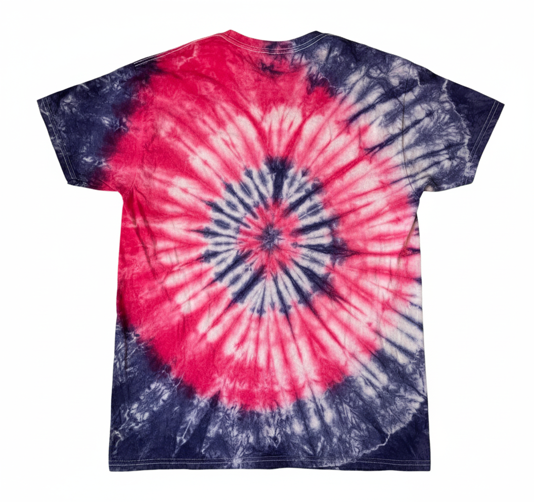 Handcrafted Red and Gray Tie Dye Tee back