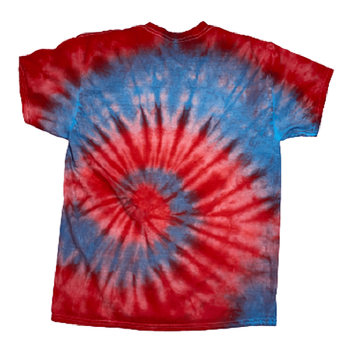 Fire & Ice Spiral Tie-Dye T-Shirt Red & Blue - Hand-Dyed Vortex Cotton Tee