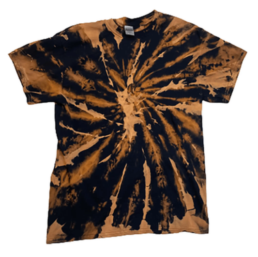 Rusted Gear Reverse Tie-Dye T-Shirt - Industrial Grunge Style Unisex