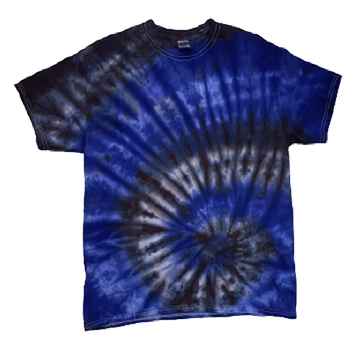 Storm Tie-Dye T-Shirt Blue Black Gray - Electric Spiral Hand-Dyed Cotton Tee