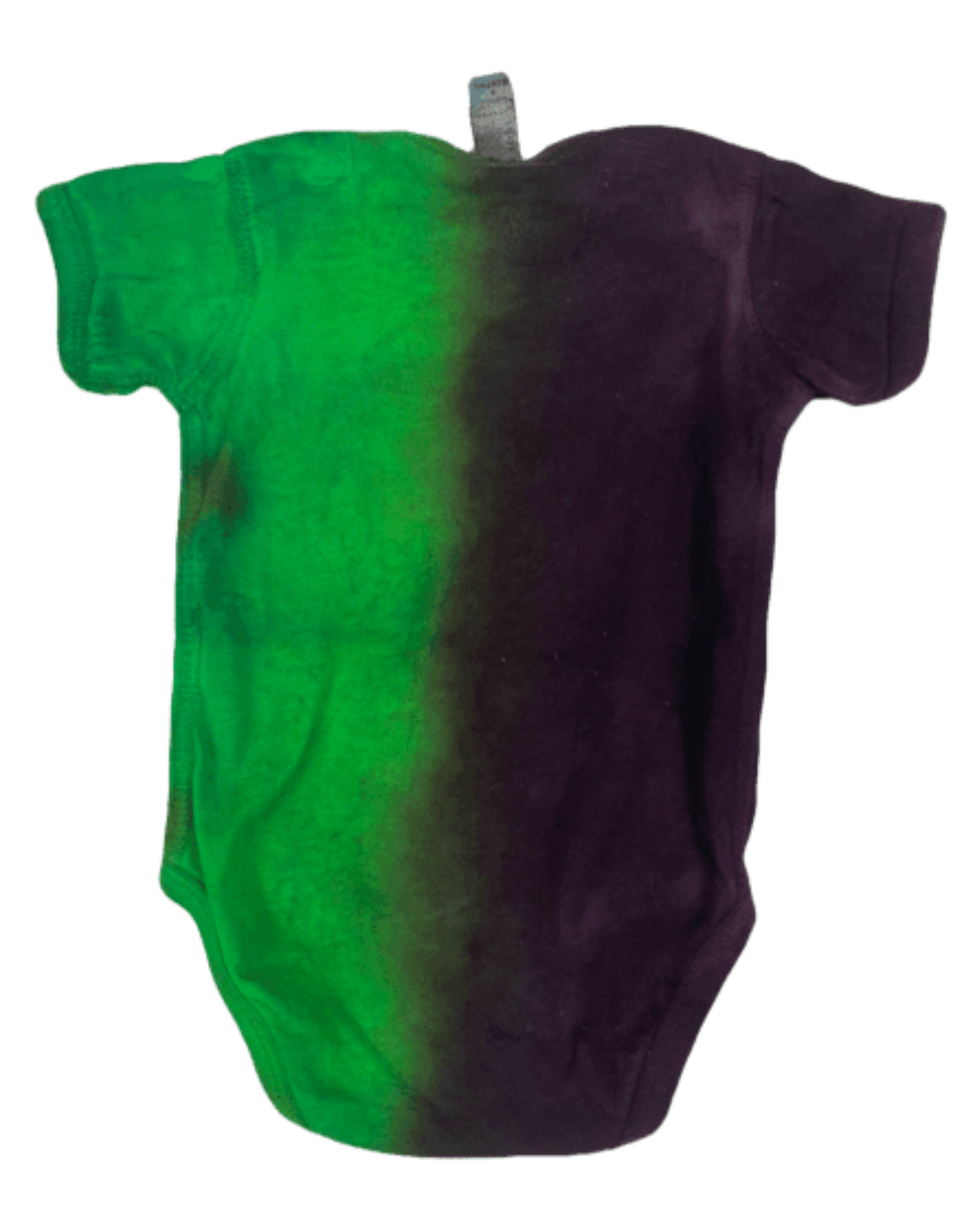 Little Monster Tie-Dye Baby Bodysuit - Green & Purple Hand-Dyed Onesie