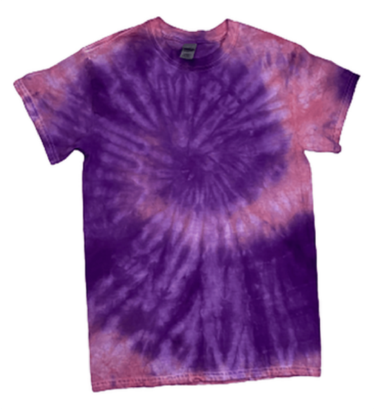 Cosmic Purple & Pink Galaxy Tie-Dye T-Shirt - Spiral Hand-Dyed Festival Tee