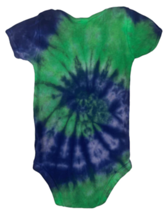 Little Earthling Spiral Tie-Dye Baby Bodysuit - Hand-Dyed Cotton Onesie