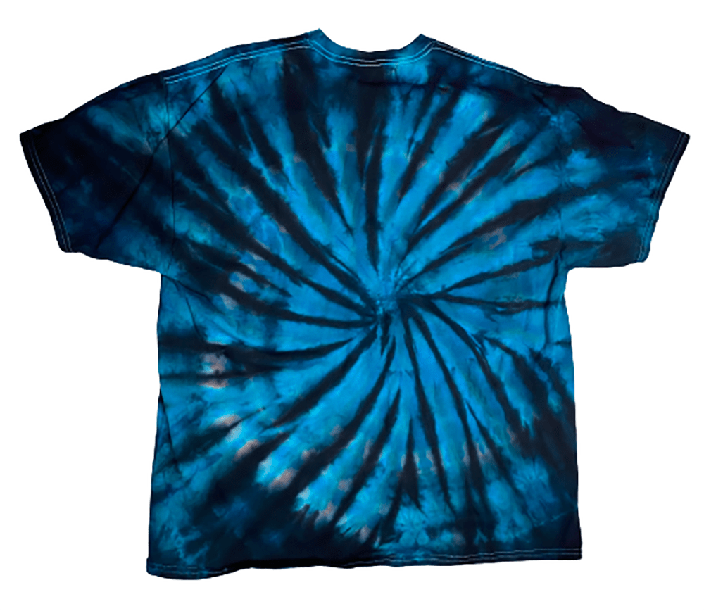 Electric Vortex Tie-Dye T-Shirt Turquoise & Black - Hand-Dyed Athens Ohio Spiral Tee