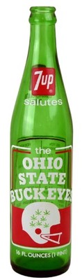 1973 Ohio State Buckeyes 7-Up Commemorative Bottles - Vintage OSU Football Collectible Pair