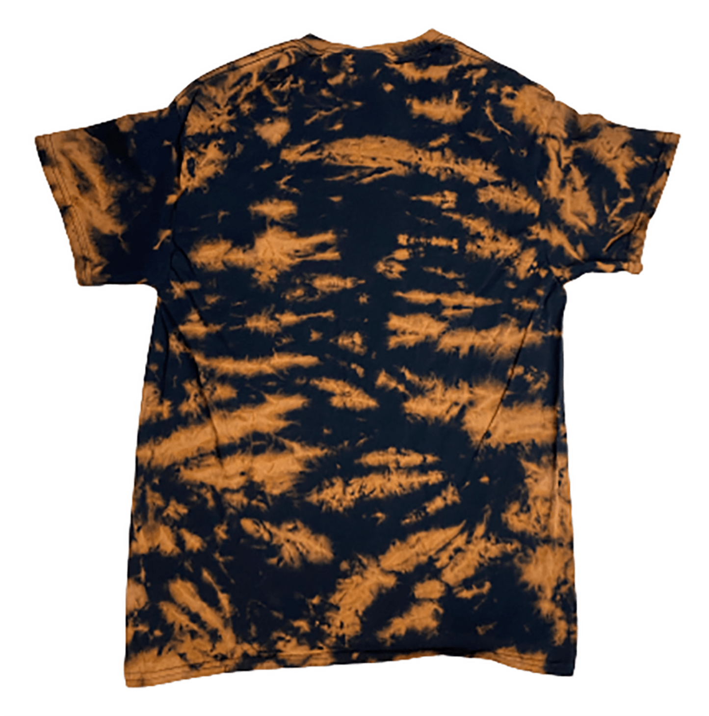 Ember & Ash Reverse Tie-Dye T-Shirt Orange & Black - Grunge Mottled Hand-Dyed Tee