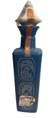 Vintage 1965 Jim Beam Shepherd Cameo Blue Milk Glass Decanter - Collectible Whiskey Bottle