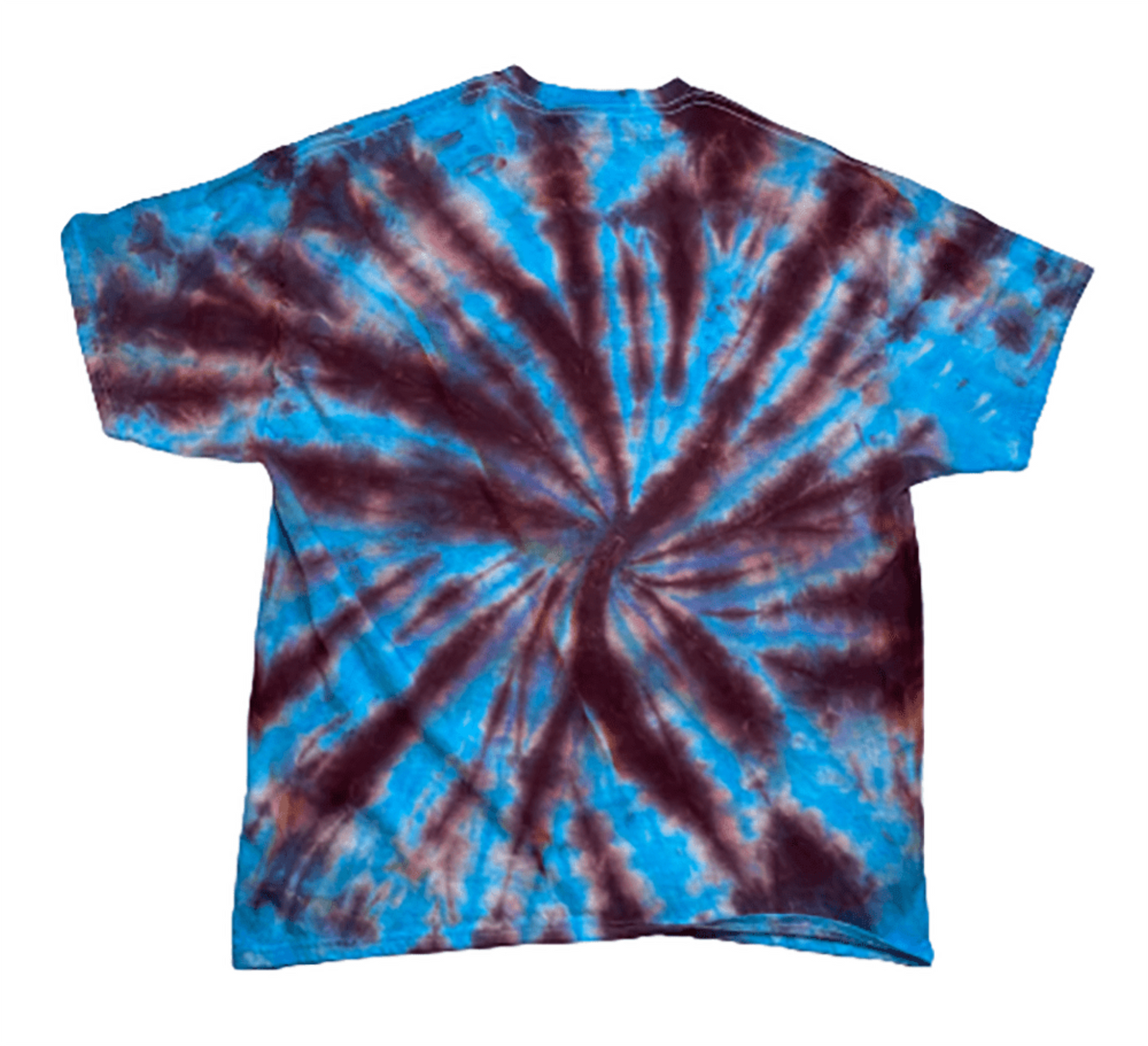 Garnet River Spiral Tie-Dye T-Shirt - Burgundy & Sky Blue Hand-Dyed Columbus Ohio