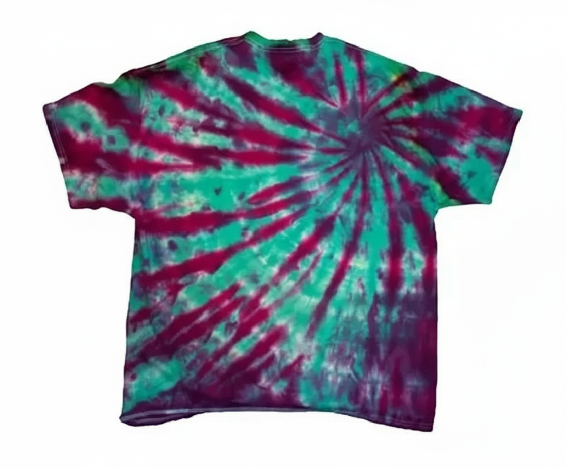 Watermelon Tourmaline Spiral Tie-Dye T-Shirt - Vibrant Psychedelic Design