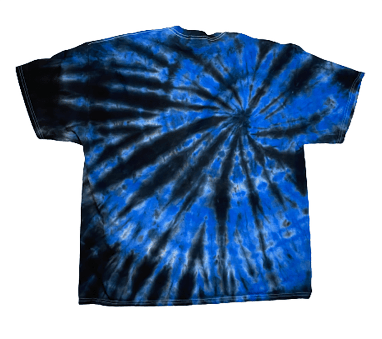 Blue Lightning Tie-Dye T-Shirt - Electric Blue & Black Spiral Hand-Dyed Tee