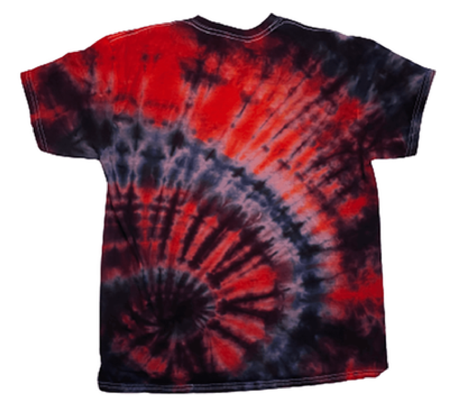 Crimson Eclipse Tie-Dye T-Shirt - Red & Black Fan-Fold Hand-Dyed Dramatic Tee