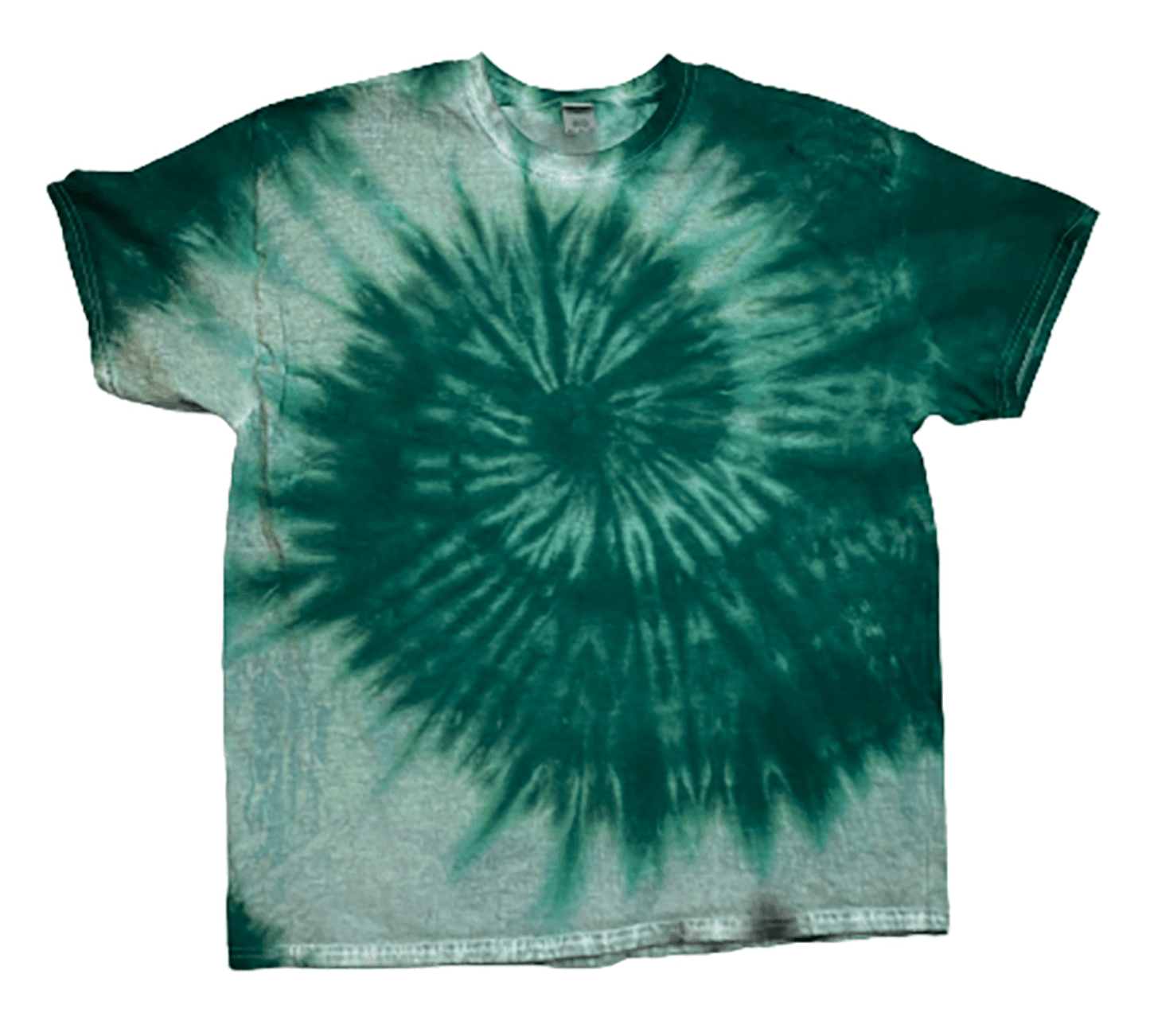 Boho Tie-Dye T-Shirt - Dark & Light Green Handcrafted Design