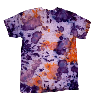 Purple Orange Ice-Dye T-Shirt - Wearable Art Hand-Crafted Unisex