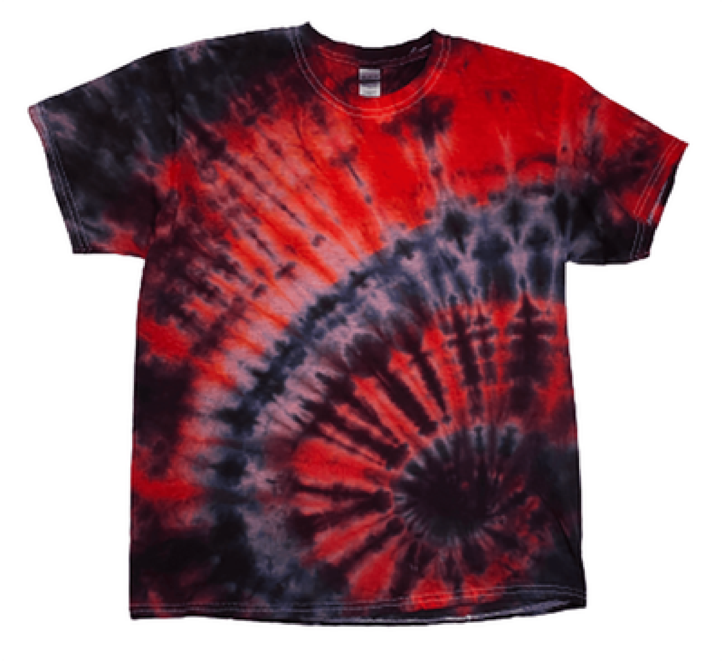 Crimson Eclipse Tie-Dye T-Shirt - Red & Black Fan-Fold Hand-Dyed Dramatic Tee