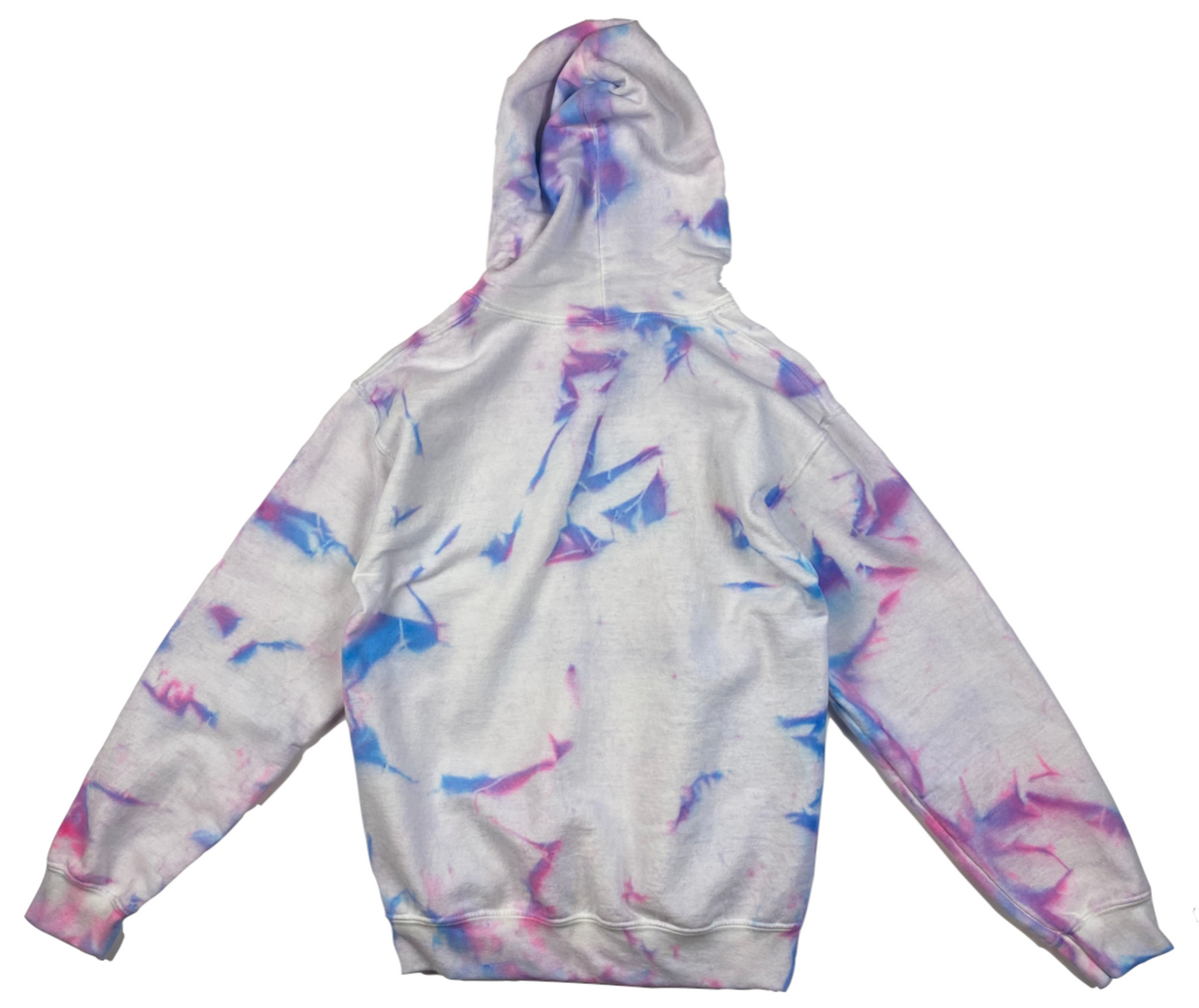 Cotton Candy Crush Tie-Dye Hoodie - Pink Blue White Unisex Hand-Dyed