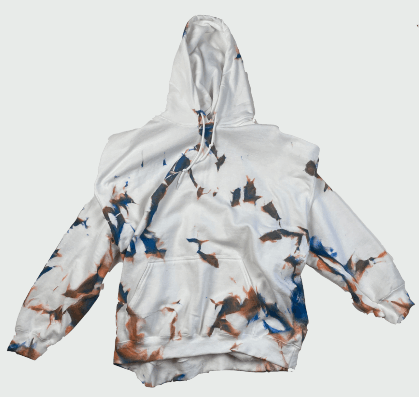 Starry Night Tie-Dye Hoodie - Hand-Dyed Blue Brown White Unisex