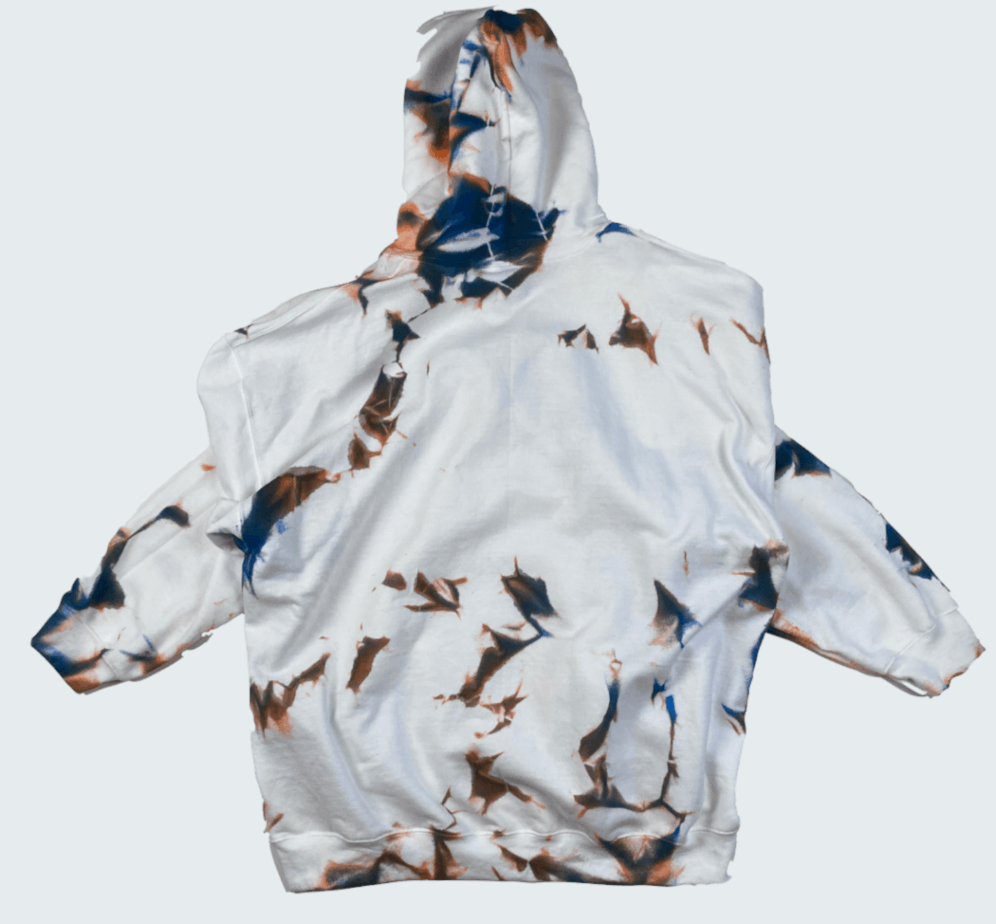 Starry Night Tie-Dye Hoodie - Hand-Dyed Blue Brown White Unisex