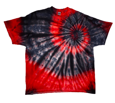 Handcrafted Volcanic Vortex Tie-Dye T-Shirt - Off-Center Spiral Design