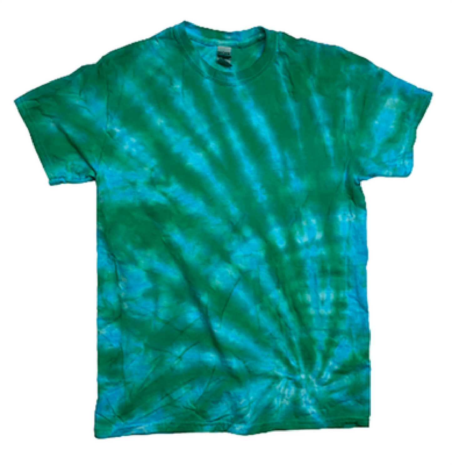 Ocean Spiral Tie-Dye T-Shirt - Handmade Emerald Green & Aqua Blue Swirl Tee