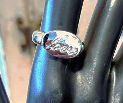 Lia Sophia Amour Love Script Ring Silver Tone - Romantic Sentimental Jewelry