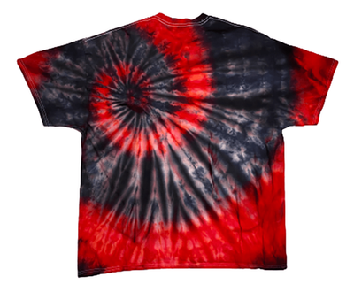 Handcrafted Volcanic Vortex Tie-Dye T-Shirt - Off-Center Spiral Design