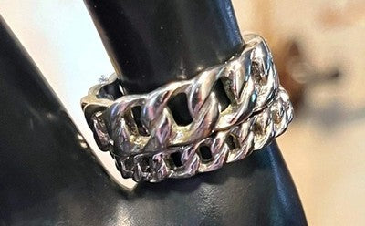 Lia Sophia Tally Knots Chain Link Stacking Ring Set - Silver Tone Edgy Jewelry