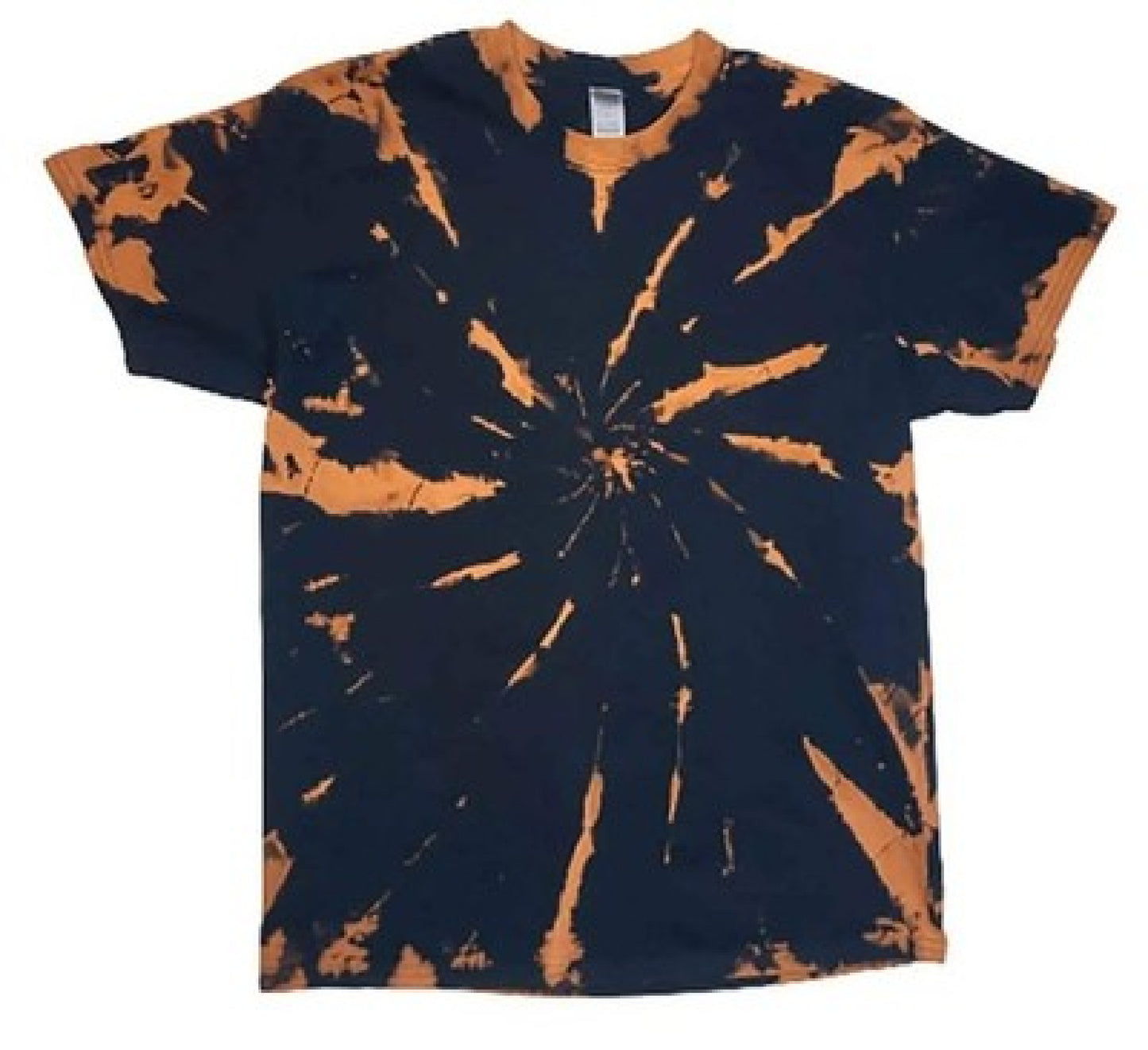 Asteroid Impact Reverse Tie-Dye T-Shirt - Brown & Black Shattered Spiral Design