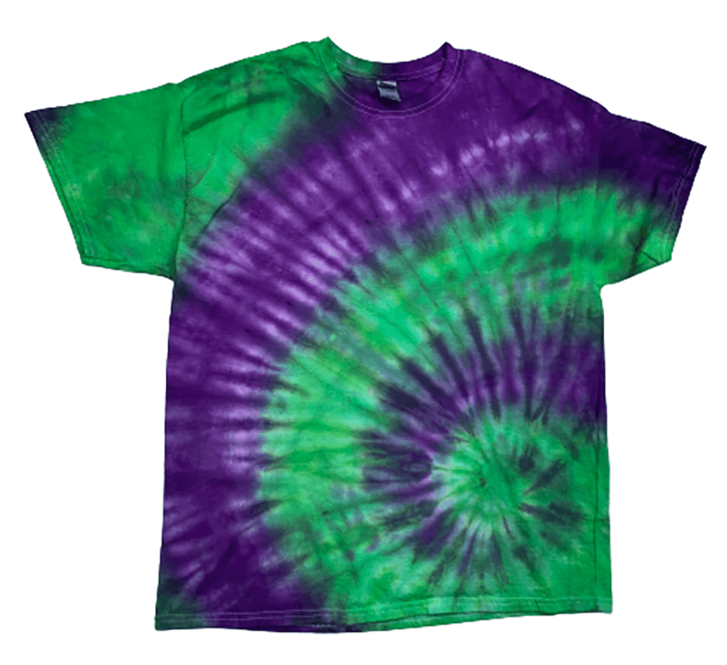 Green Purple Villain Spiral Tie-Dye T-Shirt - Dark Alternative Gothic Fashion Tee