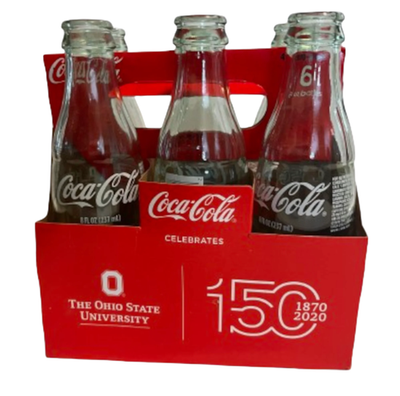 Ohio State 150th Anniversary Coca-Cola Bottle Set - OSU Buckeyes Collectible 6-Pack