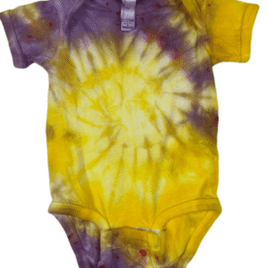 Sunshine Spiral Tie-Dye Infant One Piece (Yellow & Purple)