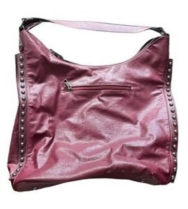Mello World Metallic Maroon Studded Hobo Bag | Purse