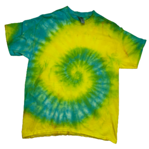 Yellow & Blue Sunburst Tie-Dye T-Shirt | Summer Tee