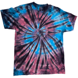 Neon Noir Spiral Tie-Dye T-Shirt Pink,Blue,Black