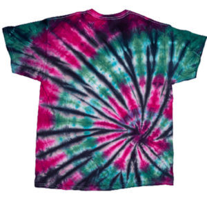 Electric Fuchsia & Green Tie-Dye T-Shirt | Retro Tee