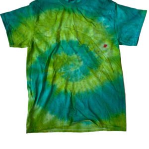 Groovy Green & Teal Cyclone Tie Dye T-Shirt - Handcrafted Spiral Cotton Tee