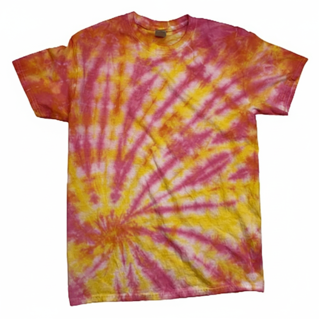 Tie Dyed Yellow, Pink, Orange T Shirt