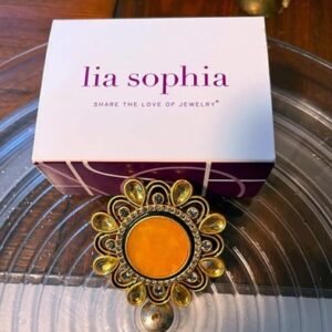 Lia Sophia 'Windsor' Yellow Crystal Statement Brooch