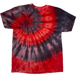 Lava Flow Spiral Tie-Dye T-Shirt (Red & Gray)
