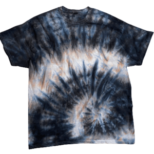 Tie Dyed T Shirt Dark Gray and White