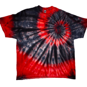 Handcrafted Volcanic Vortex Tie-Dye T-Shirt - Off-Center Spiral Design