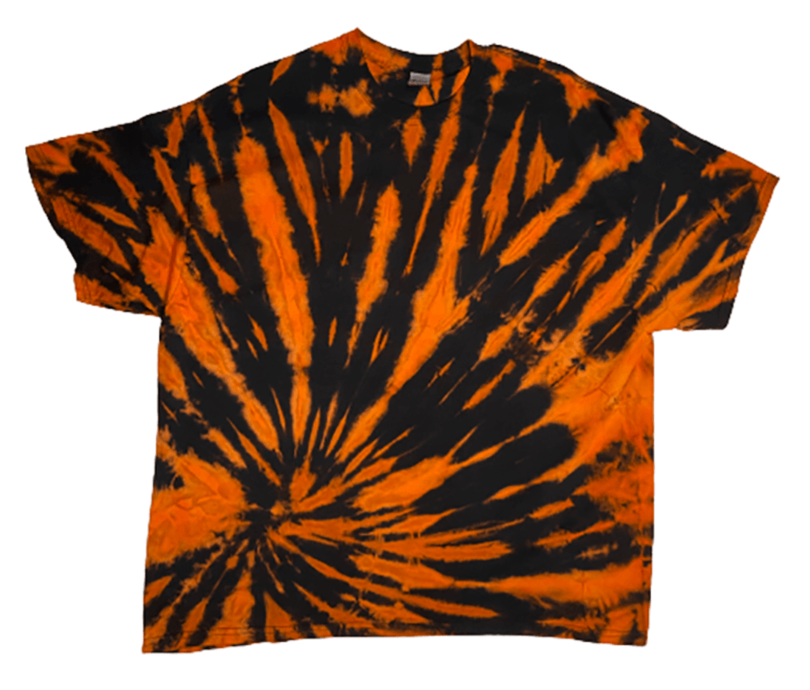 Tiger Stripe Reverse Tie-Dye T-Shirt | Orange & Black - Image 2
